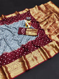 Beautiful Bandhej Silk With Kanchi Border