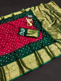 Beautiful Bandhej Silk With Kanchi Border