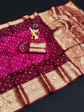 Beautiful Bandhej Silk With Kanchi Border