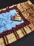 Beautiful Bandhej Silk With Kanchi Border