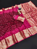 Beautiful Bandhej Silk With Kanchi Border