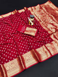 Beautiful Bandhej Silk With Kanchi Border