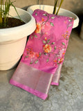 Beautiful Floral Kora Embroidered Saree With Blouse