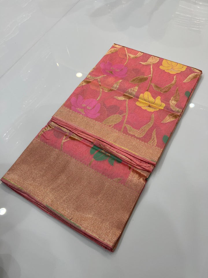 Beautiful Raw Mango Silk Saree With Blouse