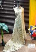 Beautiful Designer Wear With Zari Woven Stripes