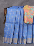 Beautiful Tussar Silk Saree With Kalamkari Blouse