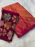 Beautiful Soft Chiffon Saree with Designer Blouse