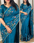 Tussar Embroidery Saree With Blouse