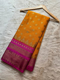 Gorgeous Banarasi Katan Silk Sarees!! With Contrast Running Blouse