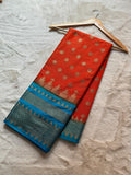 Gorgeous Banarasi Katan Silk Sarees!! With Contrast Running Blouse