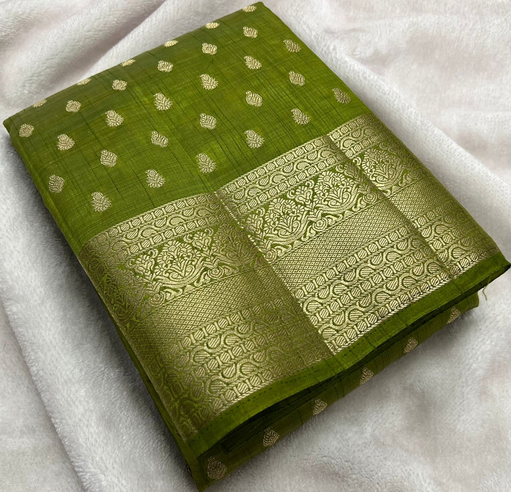 Beautiful Tussar Silk Saree With Buttas