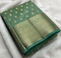 Beautiful Tussar Silk Saree With Buttas