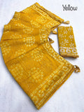 Beautiful Batik Design Saree With Sequins Border