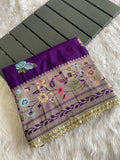 Beautiful Munga Silk Saree With Paithani Border