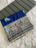 Beautiful Munga Silk Saree With Paithani Border