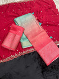 Lehenga Material Banarse Soft Silk 2.5 Metres Each Blouse Lehanga and Dupatta