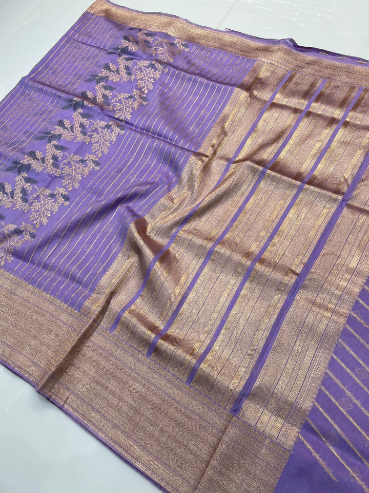 Beautiful Raw Mango Silk Saree With Blouse