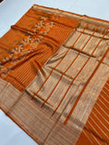 Beautiful Raw Mango Silk Saree With Blouse