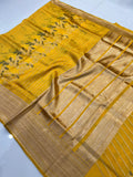 Beautiful Raw Mango Silk Saree With Blouse