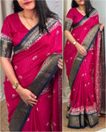 Matka Silk Saree With Blouse