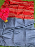 Beautiful Katha Work Tussar Saree With Blouse