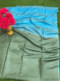 Beautiful Katha Work Tussar Saree With Blouse