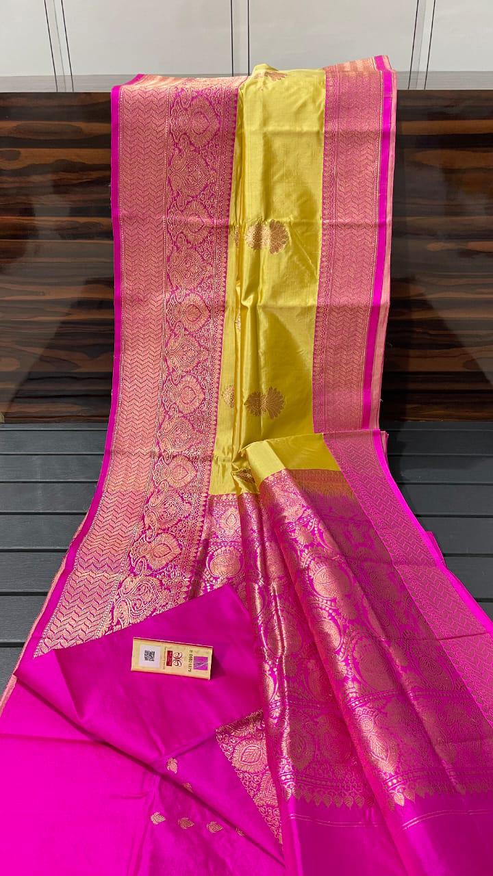 Beautiful Banarse Katan Silk Saree With Blouse