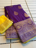 Beautiful Munga Silk Saree With Pipping Border