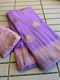 Beautiful Munga Silk Saree With Pipping Border