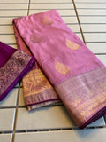 Beautiful Munga Silk Saree With Pipping Border