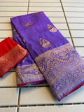 Beautiful Munga Silk Saree With Pipping Border