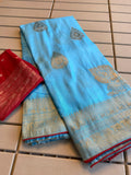 Beautiful Munga Silk Saree With Pipping Border