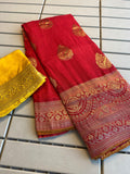 Beautiful Munga Silk Saree With Pipping Border