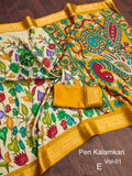 Beautiful Kalamkari Italian Silk Saree