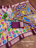 Beautiful Kalamkari Italian Silk Saree