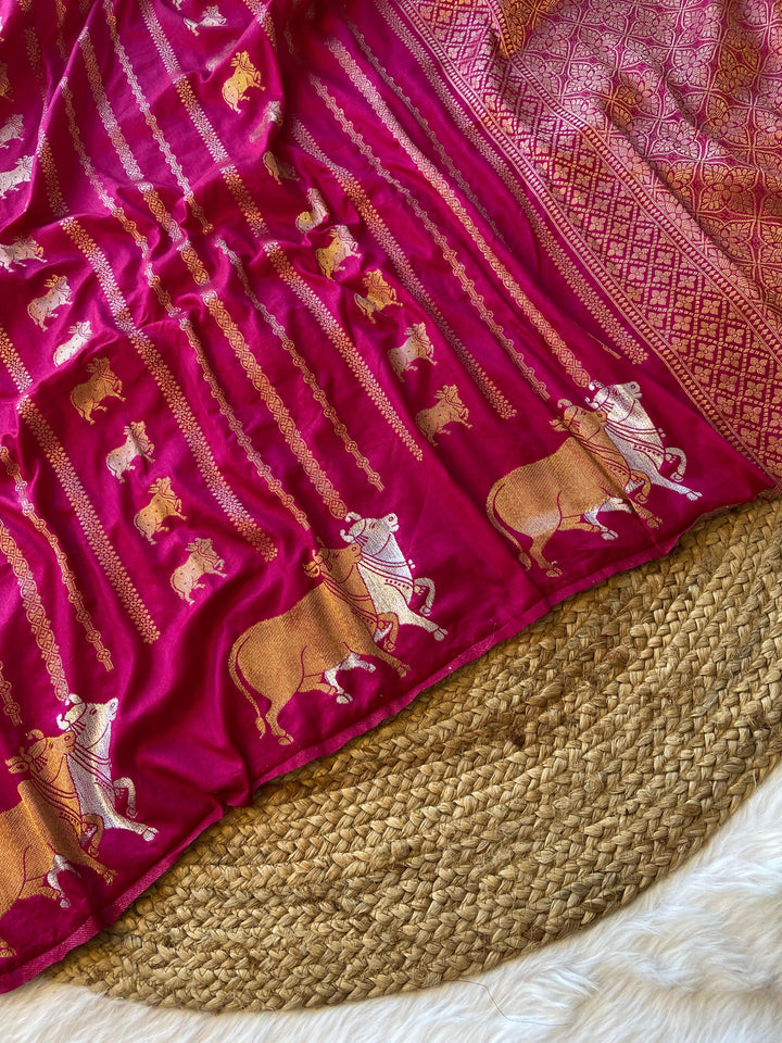 Beautiful Mashru Silk Saree With Pichwai Design