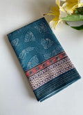 Beautiful Kantha Work Linen Saree With Blouse