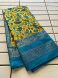 Beautiful Kalamkari Saree With Printed Zari With Blouse