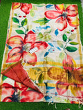 Beautiful Pure Hand Painted Tussar Silk Saree