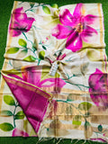 Beautiful Pure Hand Painted Tussar Silk Saree