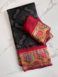 Beautiful Bandhini Paithani Silk Saree With Blouse