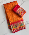 Beautiful Bandhini Paithani Silk Saree With Blouse