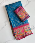 Beautiful Bandhini Paithani Silk Saree With Blouse