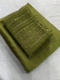 Beautiful Rangoli Crush Silk With Designer Blouse