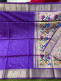 Beautiful Tussar Paithani Silk Saree With Blouse