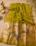 Beautiful Sequins + Paithani Muslin Silk Saree