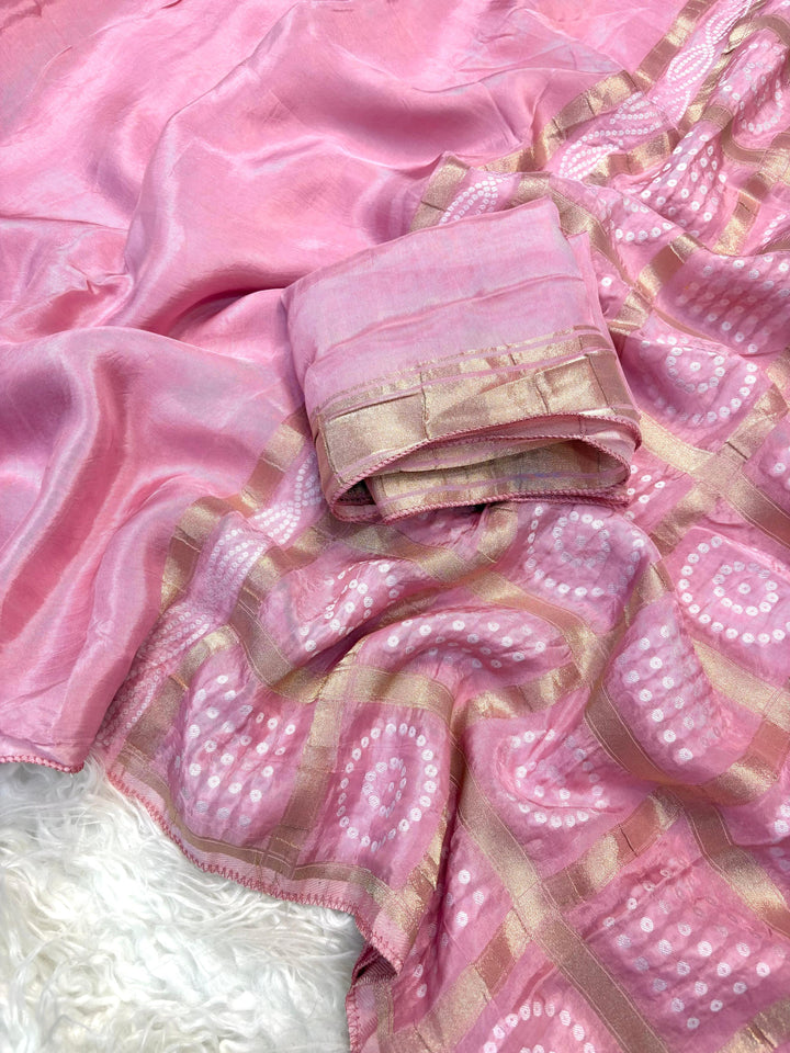 Beautiful Viscose Silk With Bandhej Pallu