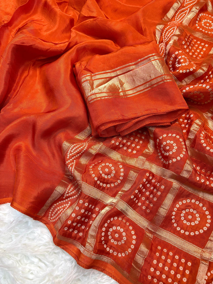 Beautiful Viscose Silk With Bandhej Pallu