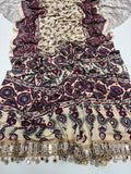 Beautiful Ajrakh Modal Mirror Silk Saree With Blouse