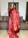 Beautiful Pure Organza Silk Saree With Stripes Blouse